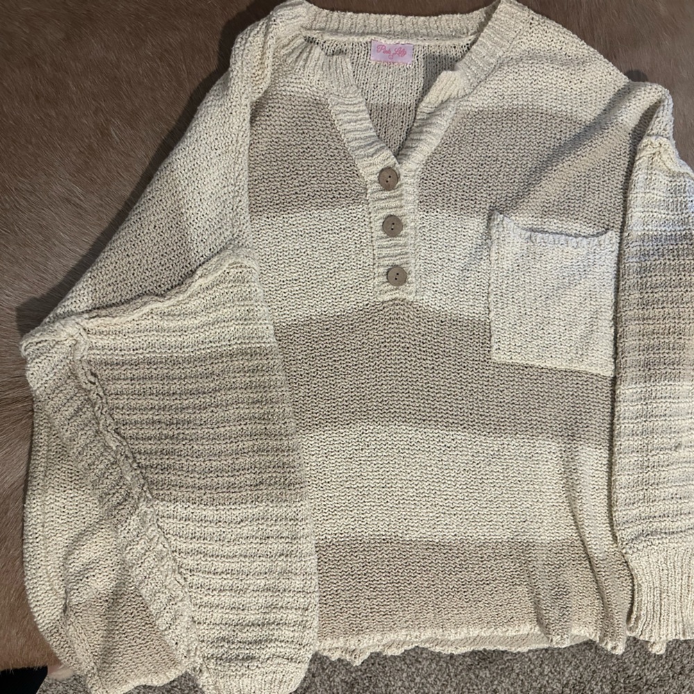 Pink Lily Sweater - Large
